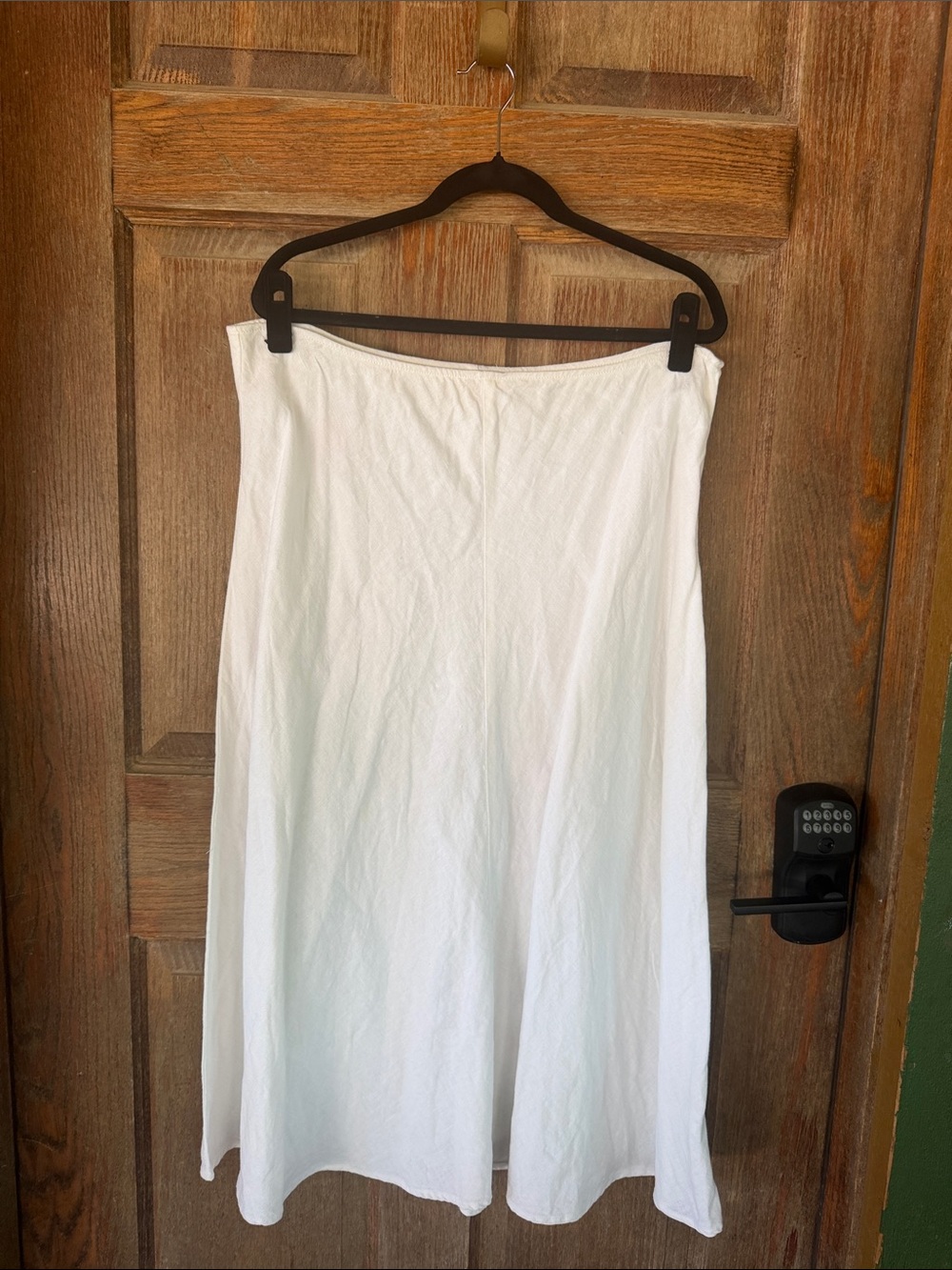 Eileen Fisher White Linen A-Line Maxi Skirt